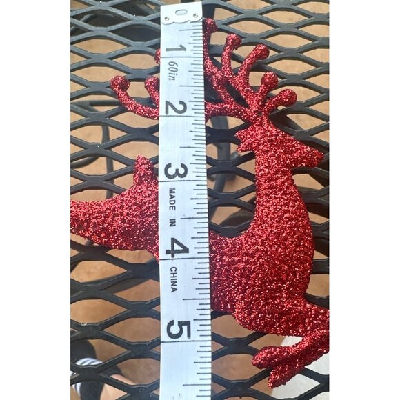 Midwood Brands, LLC 4-ct. Sparkling Red Reindeer Christmas Tree Ornaments (NWT) - Picture 6 of 7